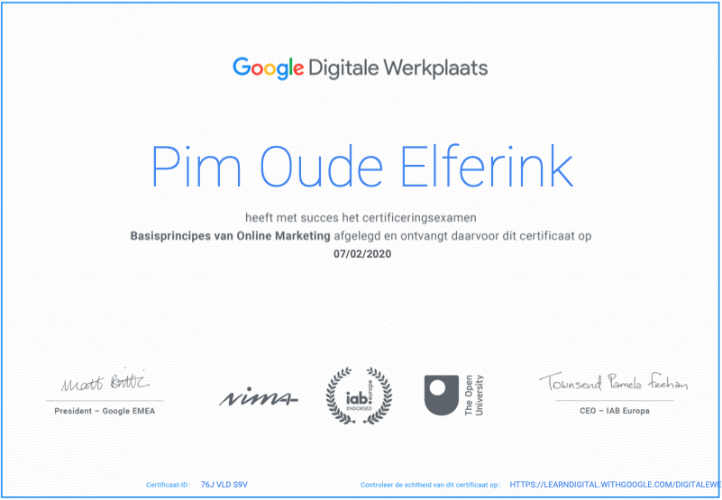 Google certificering, Bulldata.nl, google, website laten maken,