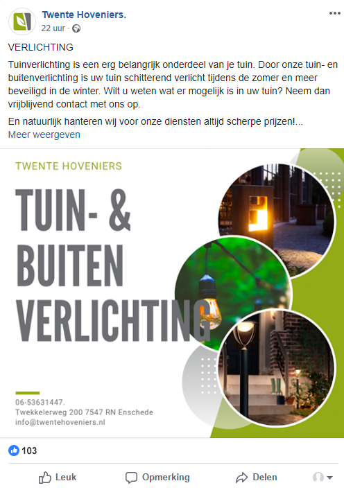 Twente hoveniers, bulldata.nl, social media beheer